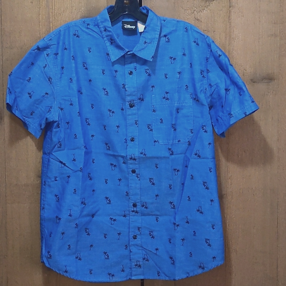 Disney Mens Short Sleeve Button Up Mickey Shirt